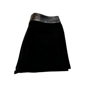 Rag & Bone Lamb Leather Accent Cropped Black Trouser Pants Size 2